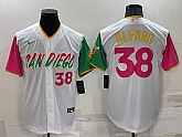 San Diego Padres #38 Jorge Alfaro White Number 2022 City Connect Cool Base Stitched Jersey,baseball caps,new era cap wholesale,wholesale hats
